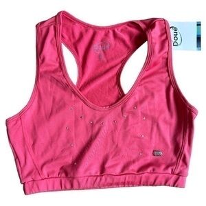 NWT Doue size XS, sports bra, silver bling accents